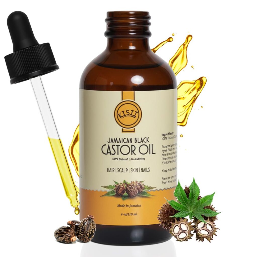 Black Castor Oil – 100% Pure Castor Oil for Hair Growth, Scalp Care, Glowing Skin and Nails.