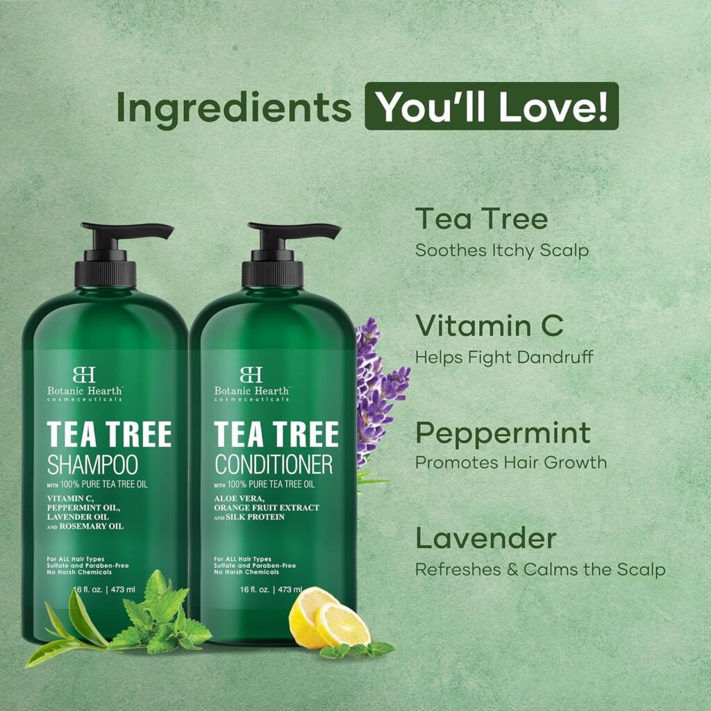 100% Pure Tea Tree Oil, For Itchy And Dry Scalp, Sulfate/Paraben Free |